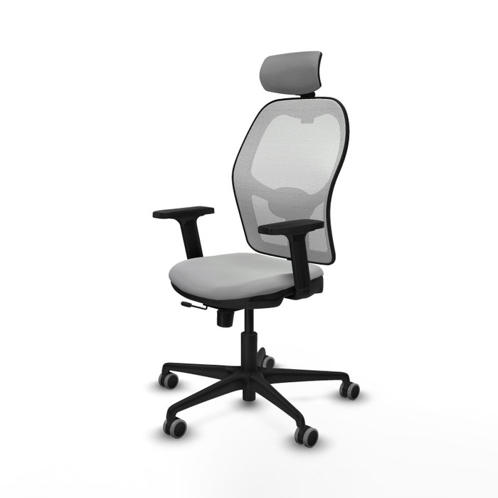 PIQUERAS Y CRESPO Silla de oficina Jorquera con mecanismo Sincro/Traslack Gris claro y Blanco