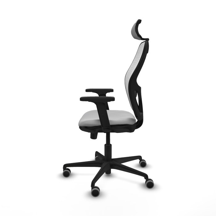 PIQUERAS Y CRESPO Silla de oficina Jorquera con mecanismo Sincro/Traslack Gris claro y Blanco