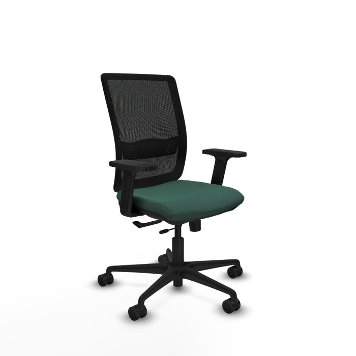 PIQUERAS Y CRESPO Silla de oficina Haches Verde botella y Negro con mecanismo Sincro/Traslack, brazos 2D y lumbar 1D PIQUERAS Y CRESPO Silla de oficina Haches Verde botella y Negro con mecanismo Sincro/Traslack, brazos 2D y lumbar 1D