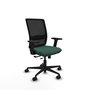 PIQUERAS Y CRESPO Silla de oficina Haches Verde botella y Negro con mecanismo Sincro/Traslack, brazos 2D y lumbar 1D
