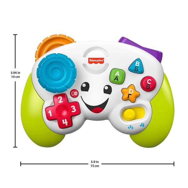 Fisher-Price Mi Primer Mando de Consola Multilenguaje para Bebés de 4 Meses a 3 Años con Luces y Sonidos