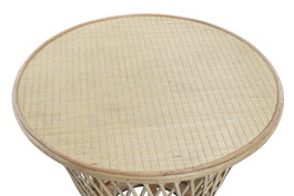 DKD Home Decor Mesita Auxiliar Marron Claro 60 x 60 x 52 cm Bambu Doble Cara