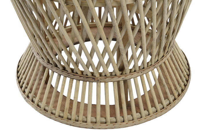 DKD Home Decor Mesita Auxiliar Marron Claro 60 x 60 x 52 cm Bambu Doble Cara