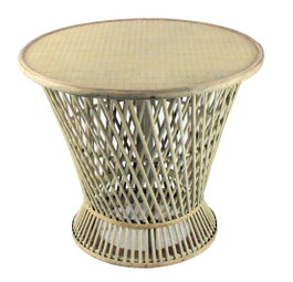 DKD Home Decor Mesita Auxiliar de Bambú 60x60x52 Natural