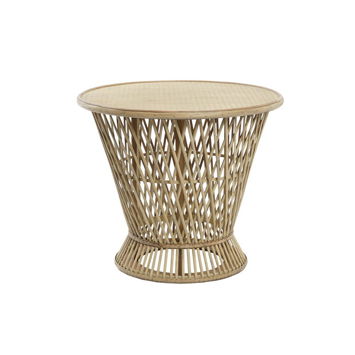 DKD Home Decor Mesita Auxiliar de Bambú 60x60x52 Natural