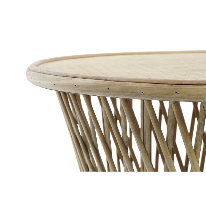 DKD Home Decor Mesita Auxiliar de Bambú 60x60x52 Natural