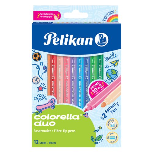 Rotulador Fibra Pelikan Colorella Duo (Doble Punta - Gruesa/Fina) Estuche De 12 (813846) Rotulador Fibra Pelikan Colorella Duo (Doble Punta - Gruesa/Fina) Estuche De 12 (813846)