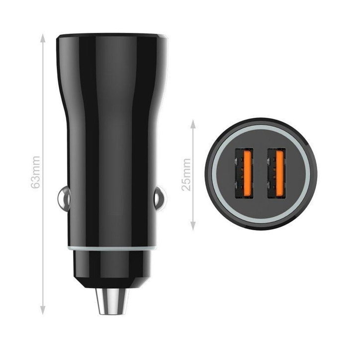 Tech One Tech Cargador de Coche TEC2802 Doble USB 2,4A Negro Tech One Tech Cargador de Coche TEC2802 Doble USB 2,4A Negro