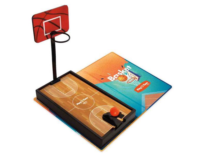 Cayro Play Time Basket - Juego de Lanzamiento de Bolas con 1 Caja, 1 Pelota y 1 Lanzador, Edad 8+ Años, Idioma Inglés