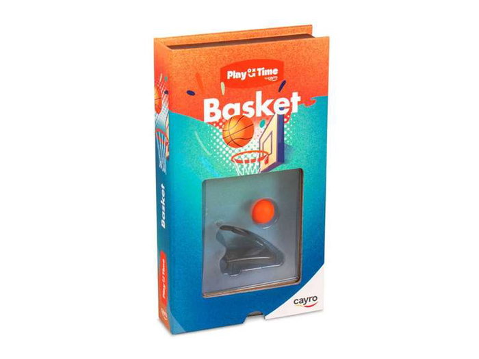 Cayro Play Time Basket - Juego de Lanzamiento de Bolas con 1 Caja, 1 Pelota y 1 Lanzador, Edad 8+ Años, Idioma Inglés
