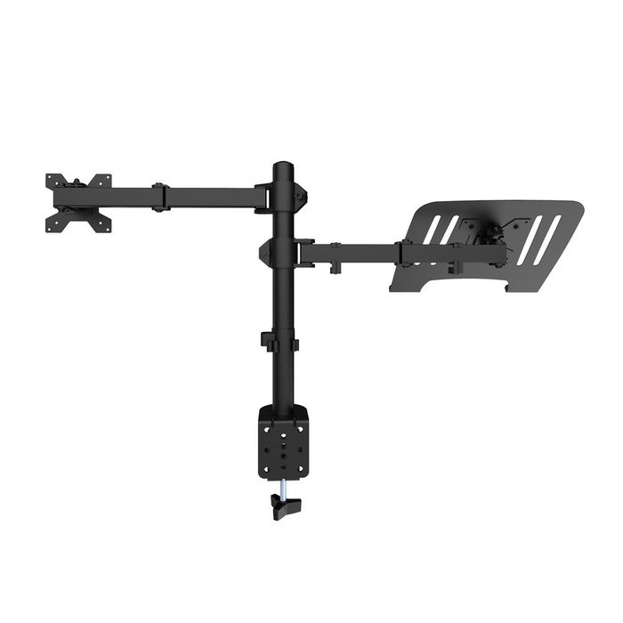 Coolbox Soporte de Monitor Doble para Monitor Hasta 32 Pulgadas y Portátil Hasta 17", Brazo Ajustable con Montaje VESA 75x100, Inclinación 90°, Giro 180°, Color Negro Mate Coolbox Soporte de Monitor Doble para Monitor Hasta 32 Pulgadas y Portátil Hasta 17", Brazo Ajustable con Montaje VESA 75x100, Inclinación 90°, Giro 180°, Color Negro Mate