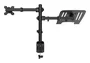 CoolBox MP01 Soporte de Escritorio con Abrazadera para Monitor de hasta 32" y Portátil de hasta 17" | Brazo Simple de Acero Negro | Compatibilidad VESA 75/100