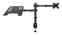 CoolBox MP01 Soporte de Escritorio con Abrazadera para Monitor de hasta 32" y Portátil de hasta 17" | Brazo Simple de Acero Negro | Compatibilidad VESA 75/100