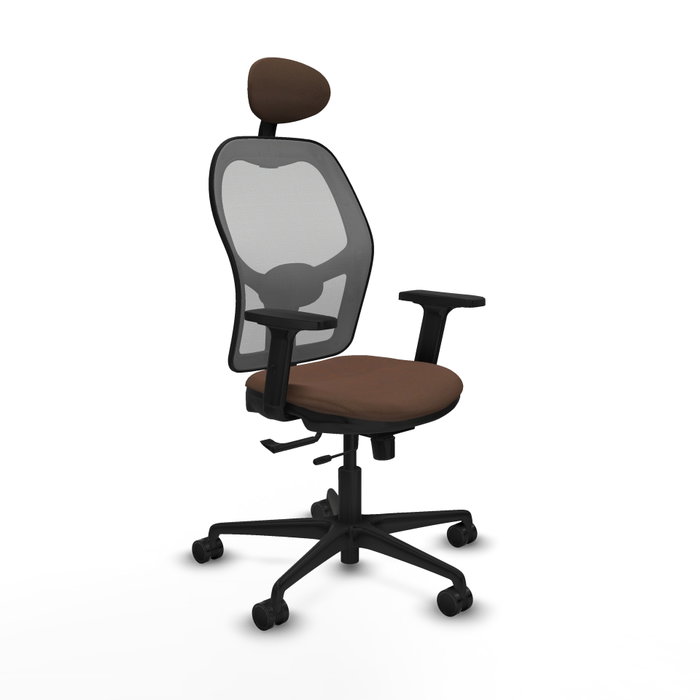 PIQUERAS Y CRESPO Silla de oficina Jorquera con mecanismo Sincro/Traslack, Tela Marrón y Malla Gris PIQUERAS Y CRESPO Silla de oficina Jorquera con mecanismo Sincro/Traslack, Tela Marrón y Malla Gris