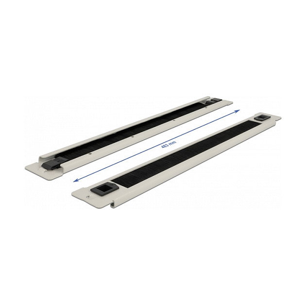 DeLOCK Panel de gestión de cables de cepillo 1U 19 pulg. gris