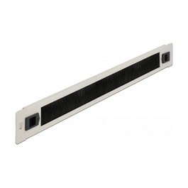 DeLOCK Panel de gestión de cables de cepillo 1U 19 pulg. gris