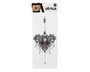 Tatuaje temporal estilo tribal con gema central violeta para espalda