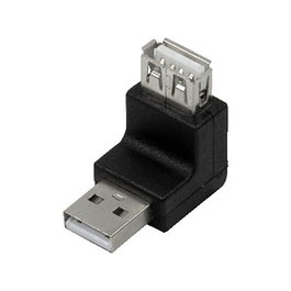 LogiLink Adaptador USB 2.0 de 270°, A/M a A/F, 480 Mbps, negro