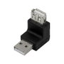 LogiLink Adaptador USB 2.0 de 270°, A/M a A/F, 480 Mbps, negro