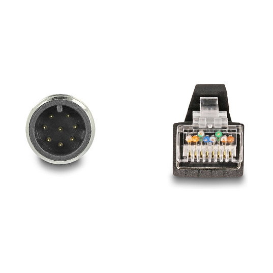 DeLOCK Cable Ethernet M12 codificado A 8 pin a RJ45 1 m