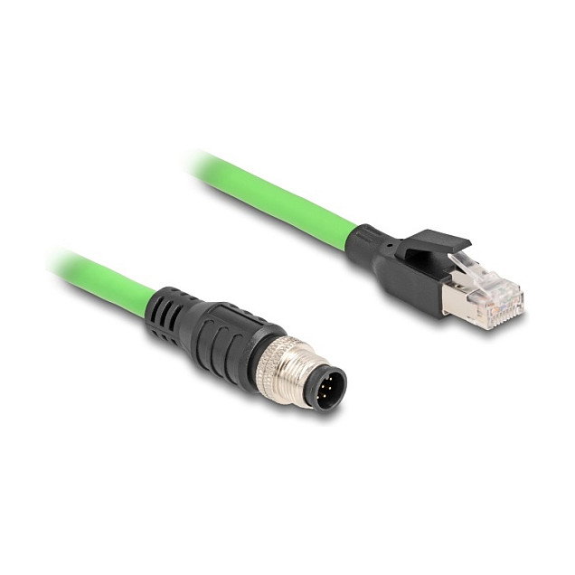 DeLOCK Cable Ethernet M12 codificado A 8 pin a RJ45 1 m