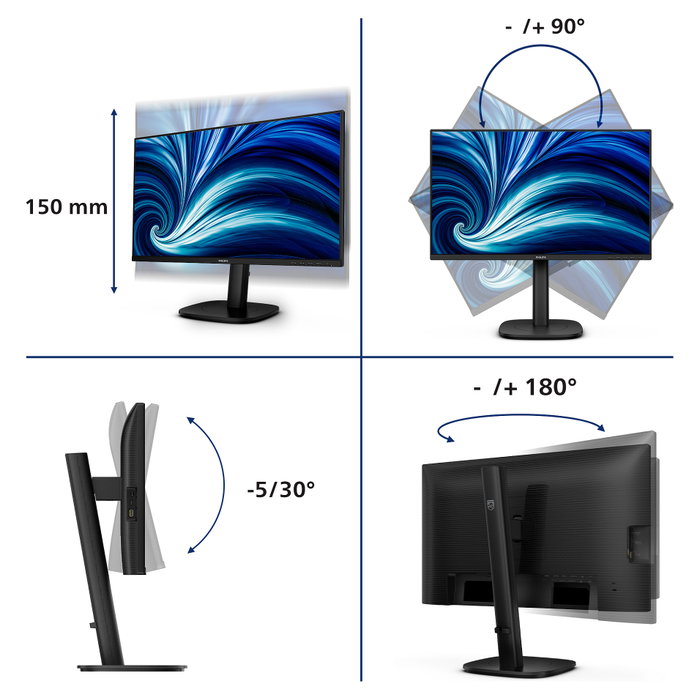 Philips 24B2U3601/00 Monitor QHD IPS 23,8 pulgadas 120Hz Black