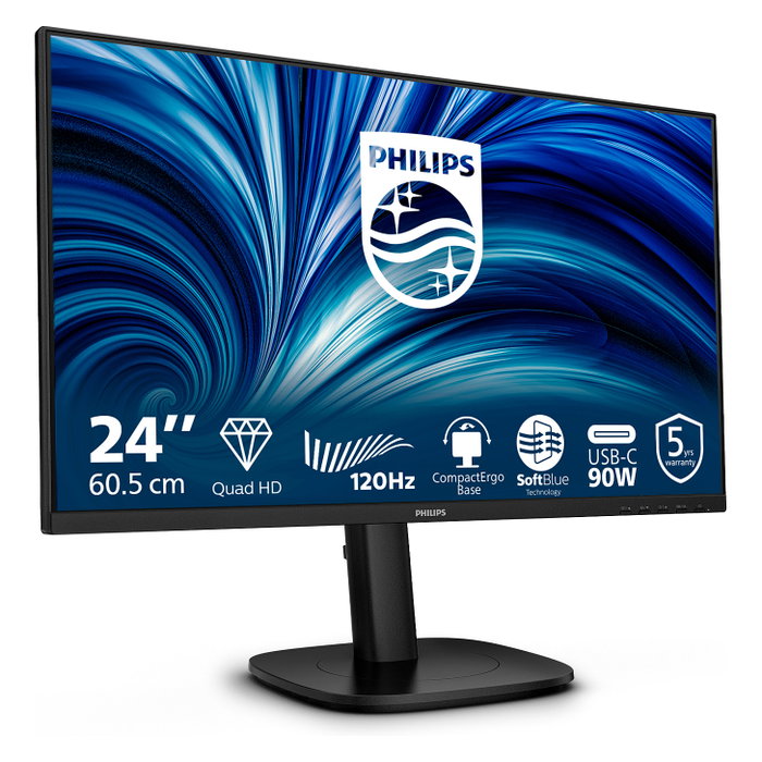 Philips 24B2U3601/00 Monitor QHD IPS 23,8 pulgadas 120Hz Black