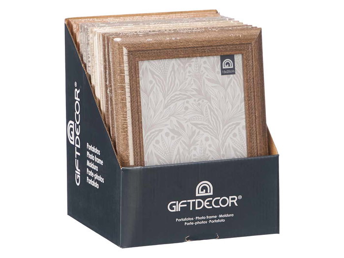 Giftdecor Portafotos Cuerda 15x20 cm Surtidos Plástico, Madera y Vidrio (Set de 24)