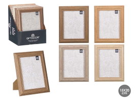 Giftdecor Portafotos Cuerda 15x20 cm Surtidos Plástico, Madera y Vidrio (Set de 24)