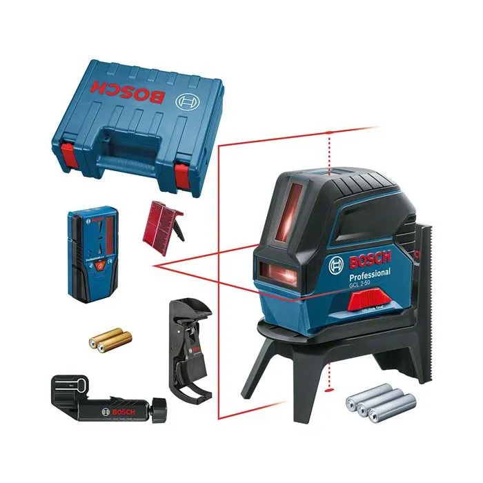 Bosch Professional GCL 2-50 Nivel Láser, 2 Líneas, Alcance 50m, Resistente IP54