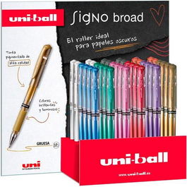 Uni-Ball UM-153 Rollerball Signo Broad 1.0 mm Metálico Expositor 36 Unidades