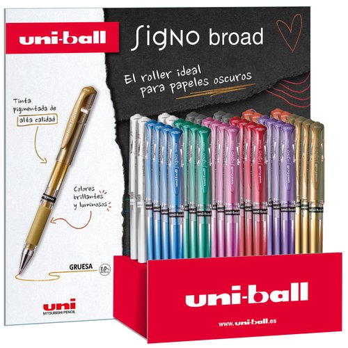 Uni-Ball Signo Broad UM-153 Rollerball de Tinta Gel 1,0 mm Surtido Metálico Expositor de 36 Unidades Uni-Ball Signo Broad UM-153 Rollerball de Tinta Gel 1,0 mm Surtido Metálico Expositor de 36 Unidades