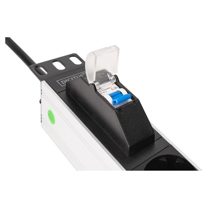 Digitus Regleta de Enchufes de Aluminio 7 Vías con Disyuntor, 1U 19" (48.3 cm), Horizontal/Vertical, 230V 16A 4000W, 1.8 m Cable Negro Digitus Regleta de Enchufes de Aluminio 7 Vías con Disyuntor, 1U 19" (48.3 cm), Horizontal/Vertical, 230V 16A 4000W, 1.8 m Cable Negro