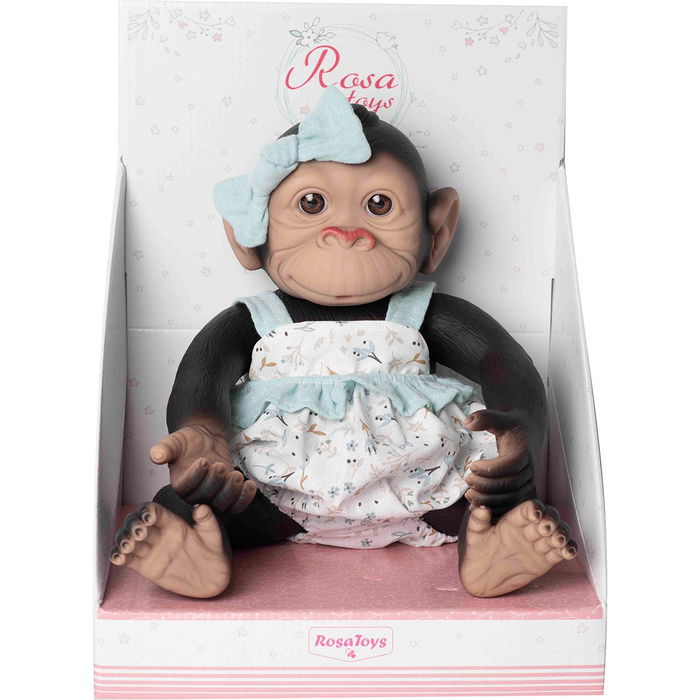 Rosa Toys Mono Reborn 3344 Bebé de 35cm con Pelele Rosa