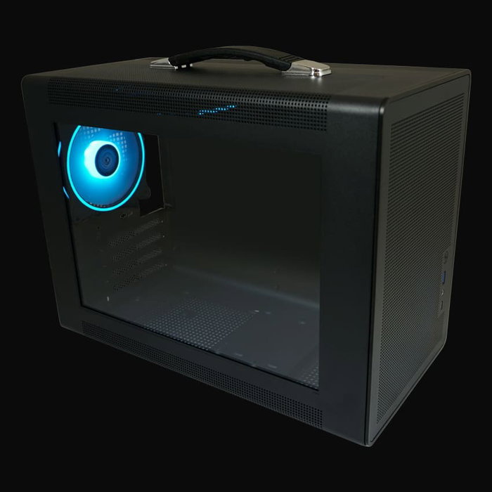 LC-Power Midi LC-716MB-ON Micro Torre PC Negra con Ventana de Vidrio Templado para Gaming ATX, Mini-ITX