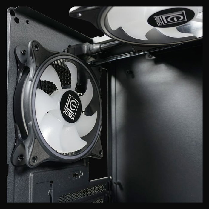 LC-Power Midi LC-716MB-ON Micro Torre PC Negra con Ventana de Vidrio Templado para Gaming ATX, Mini-ITX