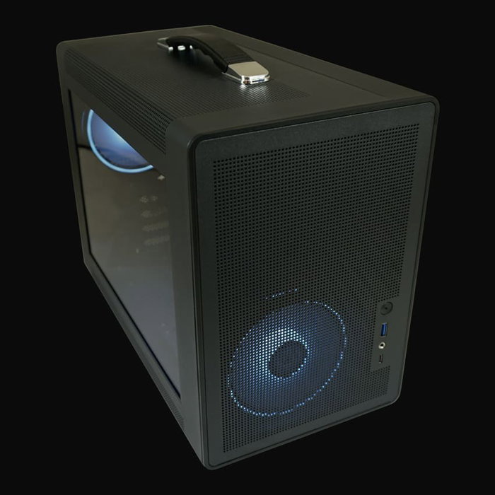 LC-Power Midi LC-716MB-ON Micro Torre PC Negra con Ventana de Vidrio Templado para Gaming ATX, Mini-ITX