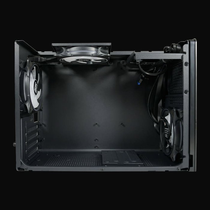 LC-Power Midi LC-716MB-ON Micro Torre PC Negra con Ventana de Vidrio Templado para Gaming ATX, Mini-ITX