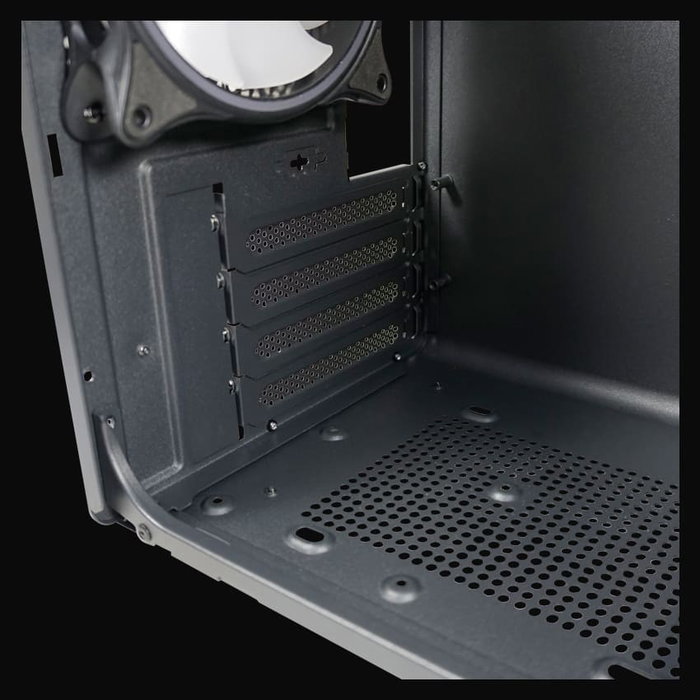 LC-Power Midi LC-716MB-ON Micro Torre PC Negra con Ventana de Vidrio Templado para Gaming ATX, Mini-ITX