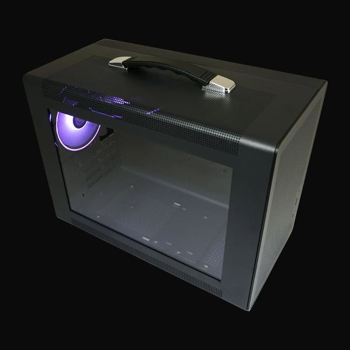 LC-Power Midi LC-716MB-ON Micro Torre PC Negra con Ventana de Vidrio Templado para Gaming ATX, Mini-ITX