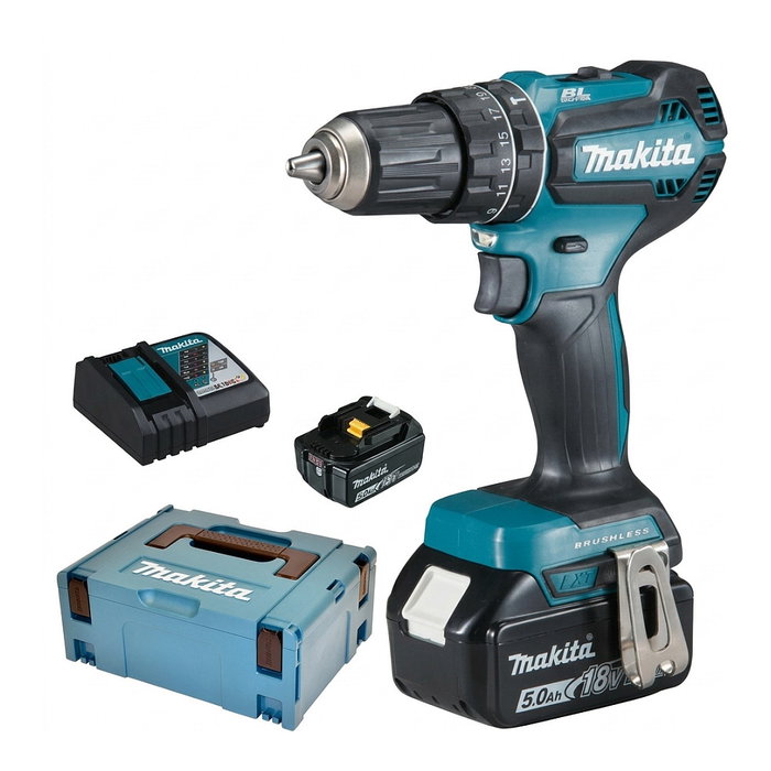 Makita DHP492RTJ Taladro Percutor Inalámbrico 18V con 2 Baterías de 5.0 Ah Makita DHP492RTJ Taladro Percutor Inalámbrico 18V con 2 Baterías de 5.0 Ah
