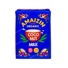 AMAIZIN Leche de Coco Ecológica Vegana 200 Ml para Platos Orientales Repostería y Bebidas