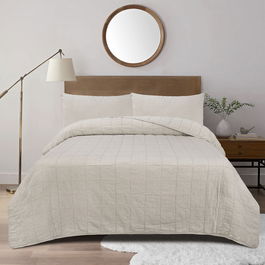 DKD Home Decor Colcha Boho 260 x 240 cm (2 Unidades) Lino Algodon