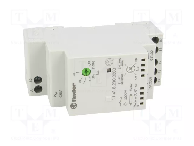 FINDER Interruptor de crepúsculo 230VAC SPDT para raíl DIN