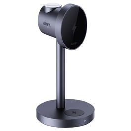 AUKEY LC-MC311 Cargador Inalámbrico 3 en 1 con Soporte USB Negro