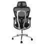 EQUIP Silla de oficina ergonómica 651053 con respaldo de malla y reposabrazos 3D
