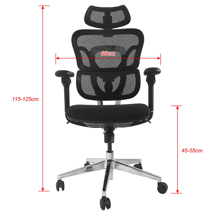EQUIP Silla de oficina ergonómica 651053 con respaldo de malla y reposabrazos 3D EQUIP Silla de oficina ergonómica 651053 con respaldo de malla y reposabrazos 3D