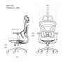 EQUIP Silla de oficina ergonómica 651053 con respaldo de malla y reposabrazos 3D