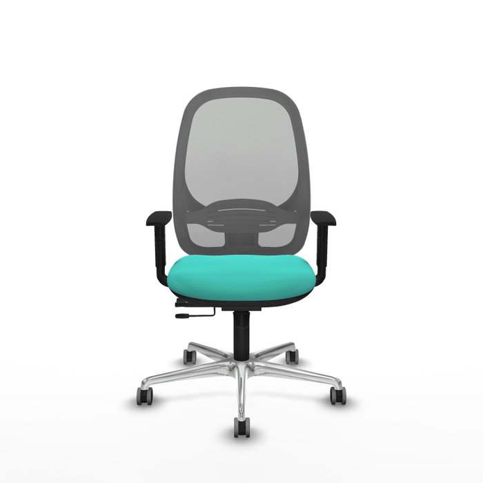 PIQUERAS Y CRESPO Silla de oficina Cilanco con mecanismo Sincro/Traslack, Turquesa y Gris