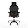 PIQUERAS Y CRESPO Silla de oficina Jorquera con mecanismo Sincro/Traslack, Naranja y Negro